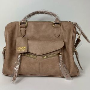 Taupe Satchel Handbag Purse